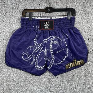 Grizz Boxing Shorts Men's Size XL Purple Stretch Activewear Sports Octopus Logo